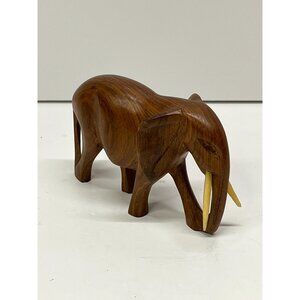 Vintage Handcarved Rosewood Elephant 3” Statue Figure
